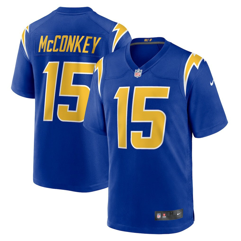 Ladd McConkey Los Angeles Chargers Alternate Game Jersey - Royal Jerseys