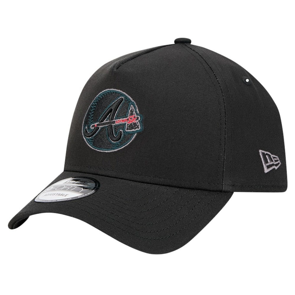Atlanta Braves New Era Tonal Pop 9FORTY A-Frame Adjustable Hat - Black Hats