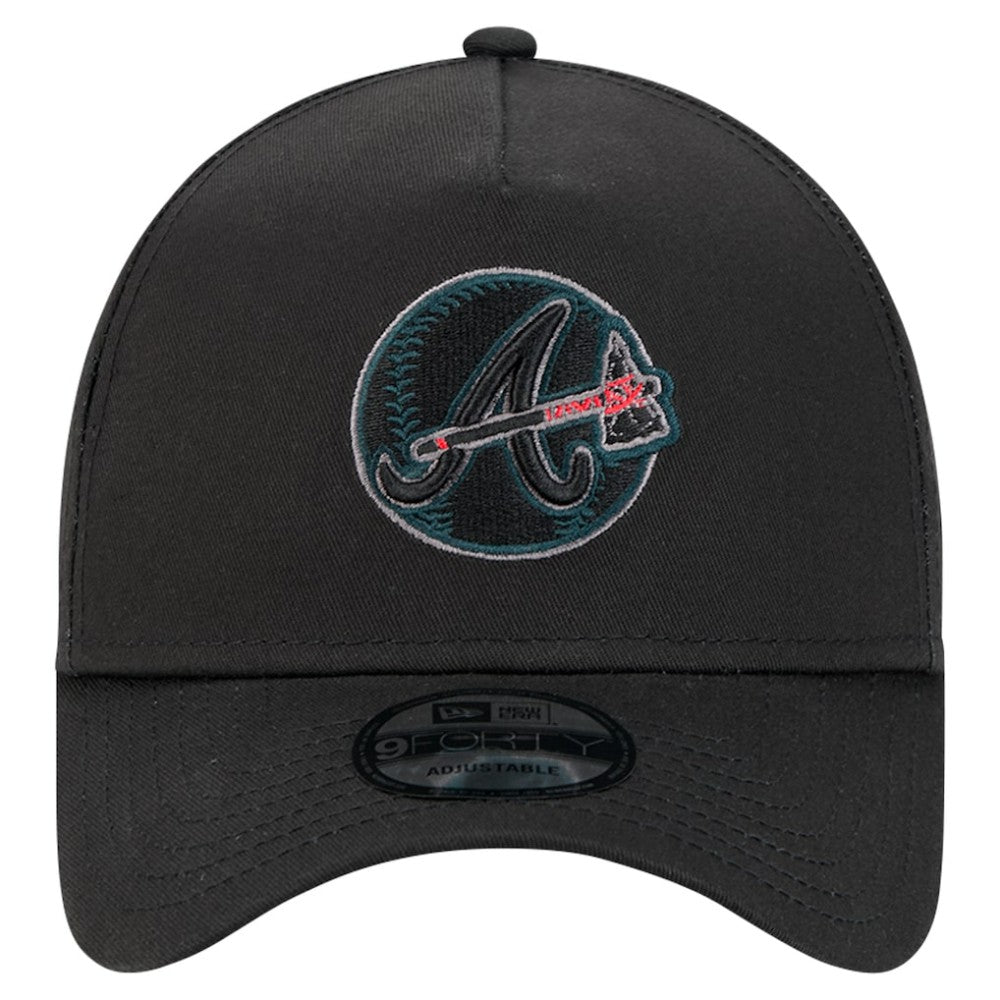Atlanta Braves New Era Tonal Pop 9FORTY A-Frame Adjustable Hat - Black Hats
