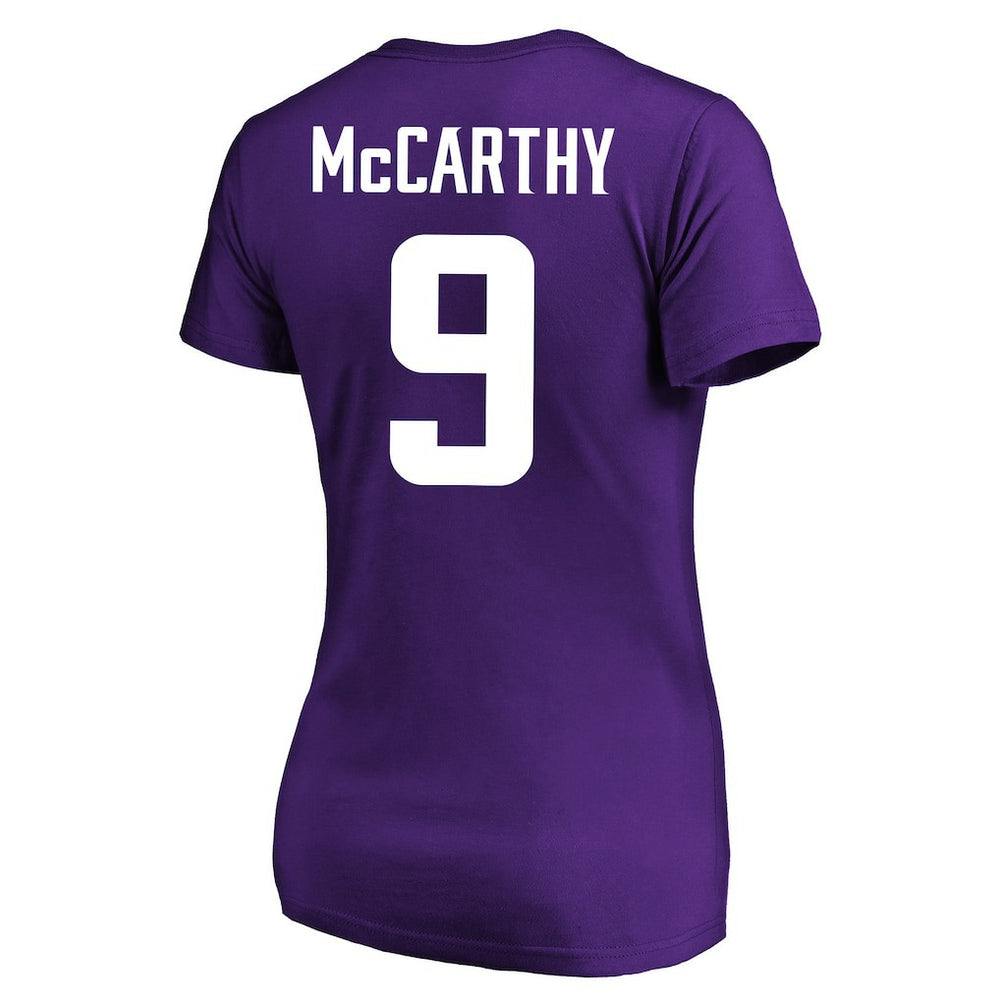 J.J. McCarthy Minnesota Vikings Women's Plus Size Fair Catch Name & Number Scoop Neck T-Shirt - Purple T-shirts