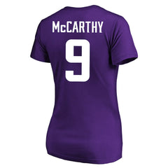 J.J. McCarthy Minnesota Vikings Women's Plus Size Fair Catch Name & Number Scoop Neck T-Shirt - Purple T-shirts