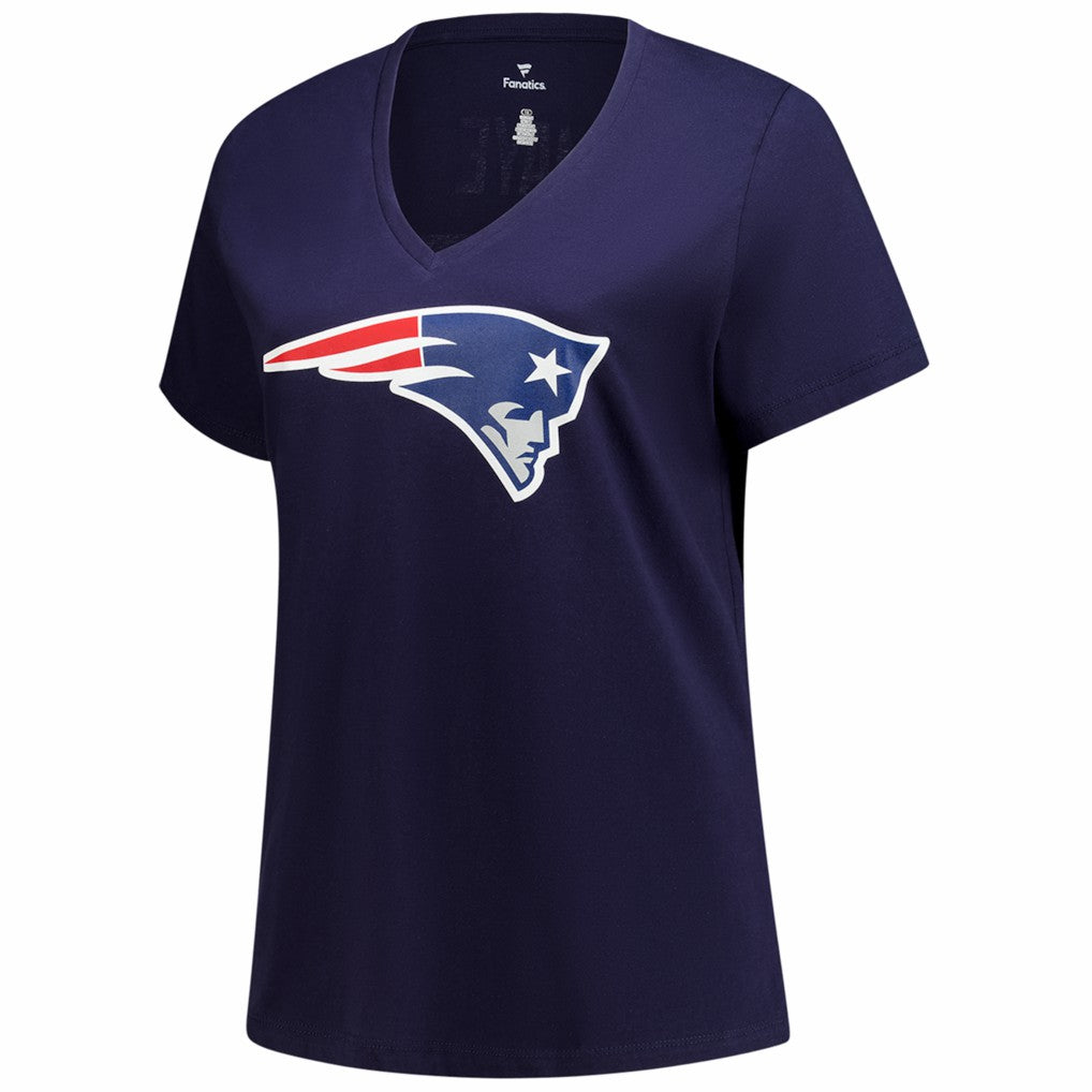 Drake Maye New England Patriots Women's Plus Size Name & Number V-Neck T-Shirt - Navy T-shirts