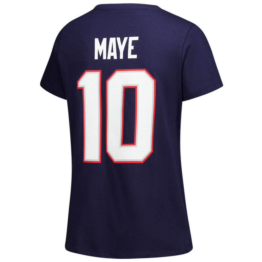 Drake Maye New England Patriots Women's Plus Size Name & Number V-Neck T-Shirt - Navy T-shirts