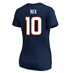 Bo Nix Denver Broncos Women's Plus Size Name & Number V-Neck T-Shirt - Navy T-shirts