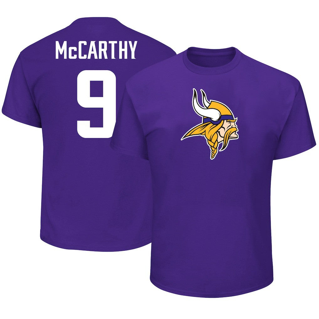 J.J. McCarthy Minnesota Vikings Big & Tall Name & Number T-Shirt - Purple T-shirts