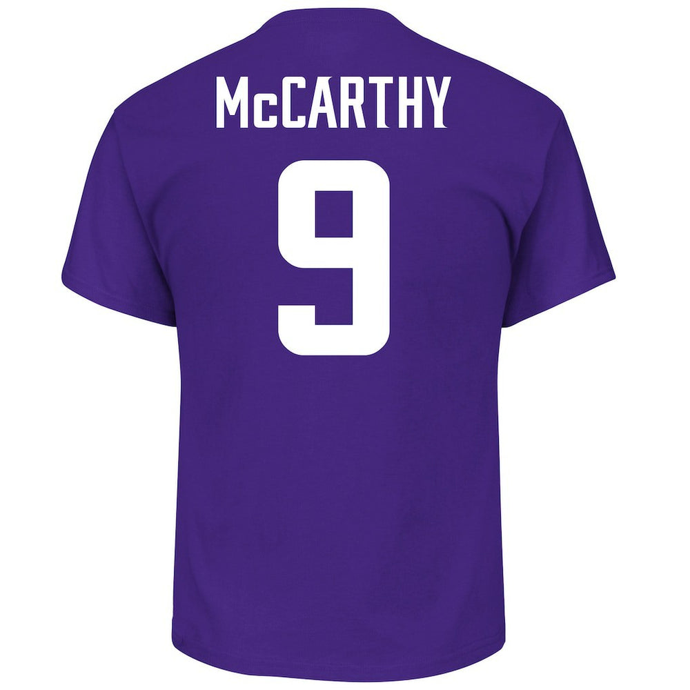 J.J. McCarthy Minnesota Vikings Big & Tall Name & Number T-Shirt - Purple T-shirts