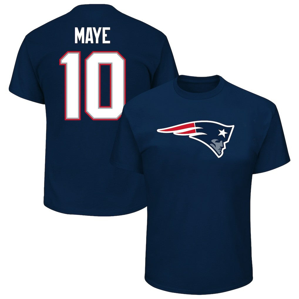 Drake Maye New England Patriots Big & Tall Player Name & Number T-Shirt - Navy T-shirts