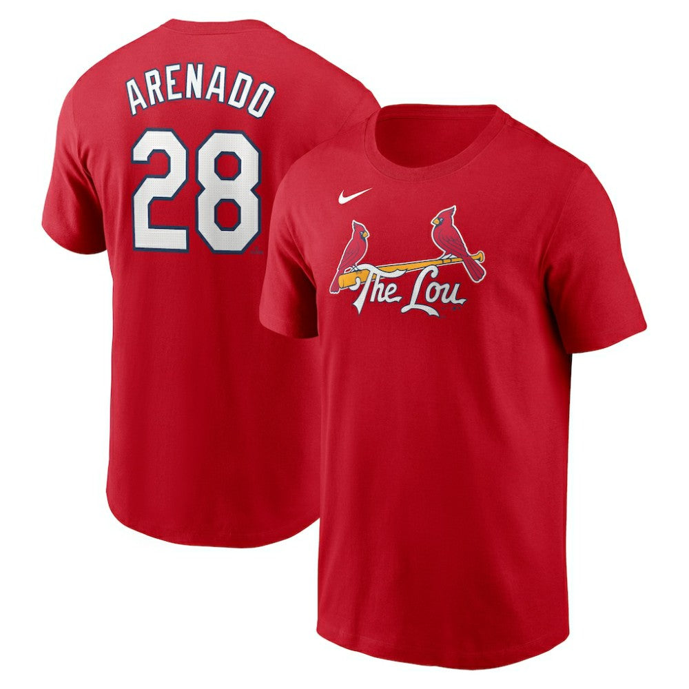 Nolan Arenado St. Louis Cardinals Nike 2024 City Connect Fuse Name & Number T-Shirt - Red T-shirts
