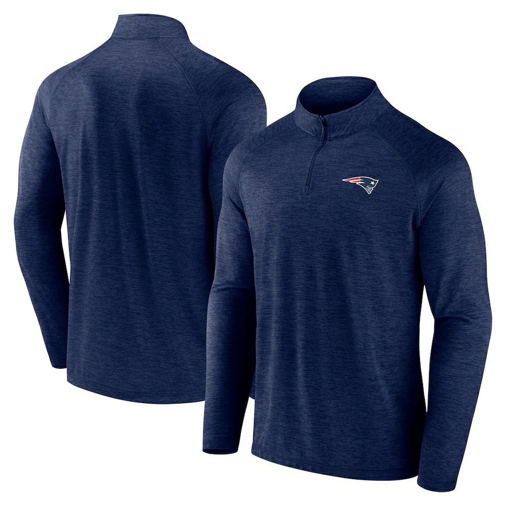 New England Patriots Head-to-Head Raglan Quarter-Zip Jacket - Navy Jackets