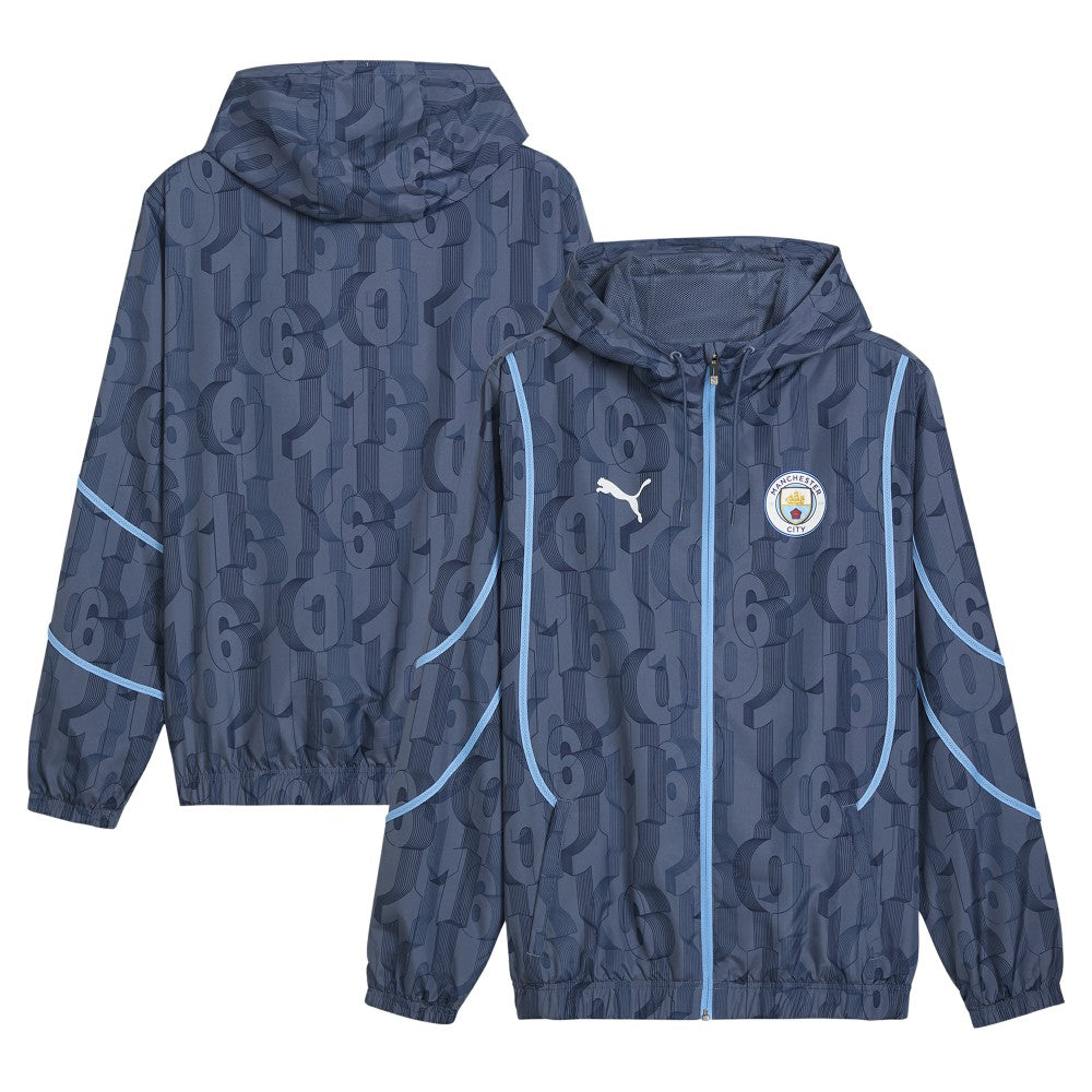 Manchester City 2024/25 Pre-Match Anthem dryCELL Full-Zip Hoodie Jacket Blue - Puma