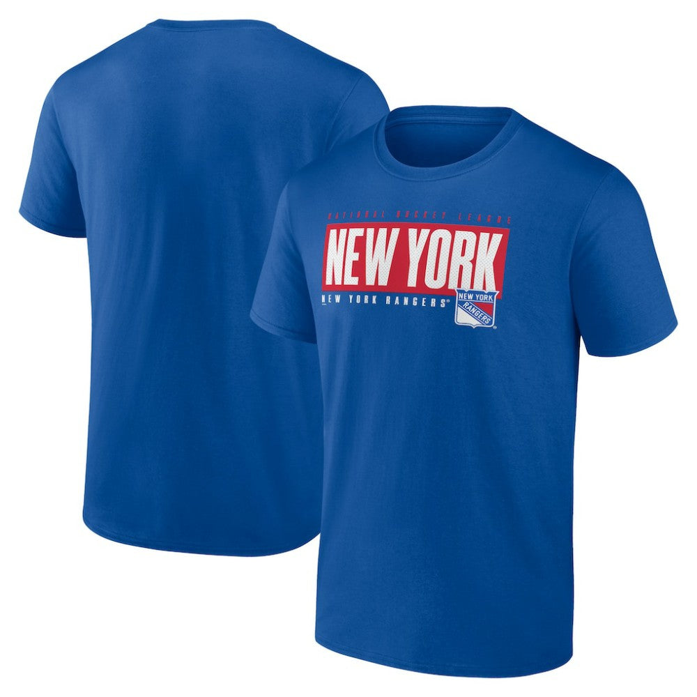 New York Rangers Fanatics Blocked Out T-Shirt - Blue | US 201648786