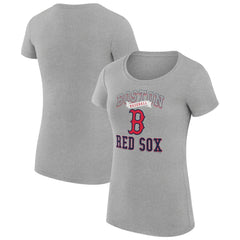 Boston Red Sox G-III 4Her by Carl Banks Women's Super-Slim Fit Lightweight Team Logo Graphic T-Shirt - Heather Gray T-shirts