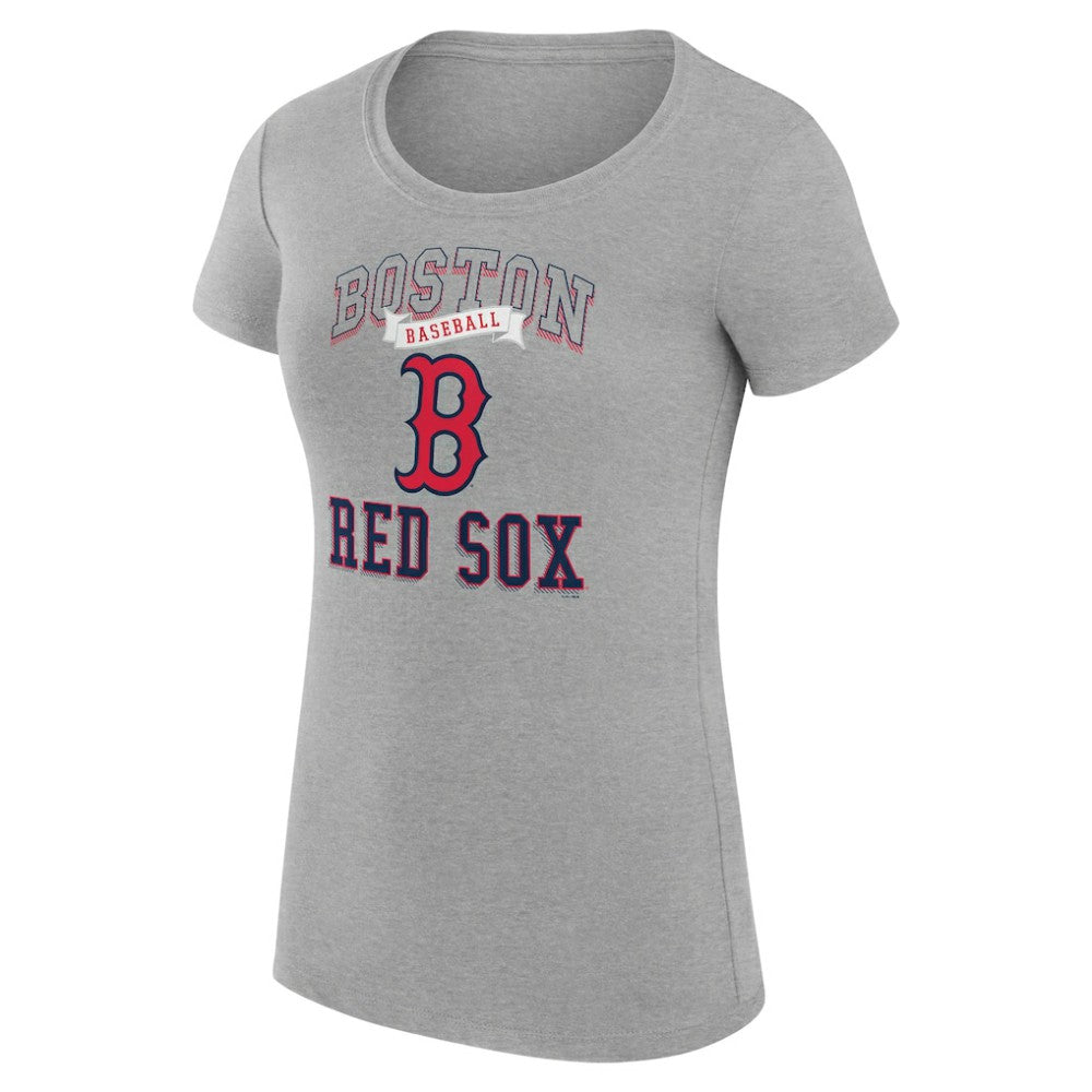 Boston Red Sox G-III 4Her by Carl Banks Women's Super-Slim Fit Lightweight Team Logo Graphic T-Shirt - Heather Gray T-shirts