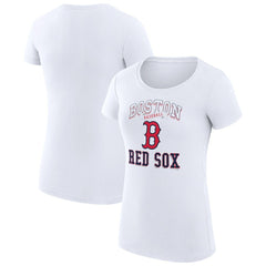 Boston Red Sox G-III 4Her by Carl Banks Women's Super-Slim Fit Lightweight Team Logo Graphic T-Shirt - White T-shirts