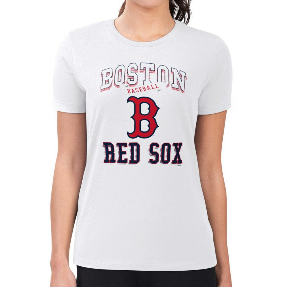 Boston Red Sox G-III 4Her by Carl Banks Women's Super-Slim Fit Lightweight Team Logo Graphic T-Shirt - White T-shirts