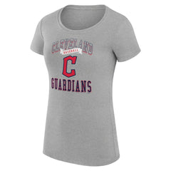 Cleveland Guardians G-III 4Her by Carl Banks Women's Super-Slim Fit Lightweight Team Logo Graphic T-Shirt - Heather Gray T-shirts