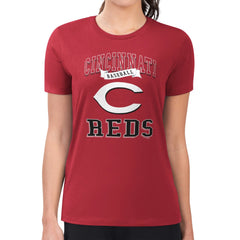Cincinnati Reds G-III 4Her by Carl Banks Women's Super-Slim Fit Lightweight Team Logo Graphic T-Shirt - Red T-shirts