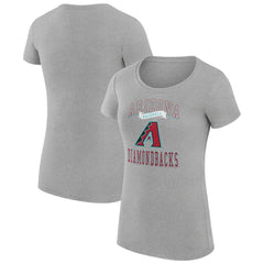Arizona Diamondbacks G-III 4Her by Carl Banks Women's Super-Slim Fit Lightweight Team Logo Graphic T-Shirt - Heather Gray T-shirts