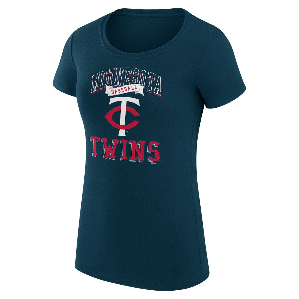 Minnesota Twins G-III 4Her by Carl Banks Women's Super-Slim Fit Lightweight Team Logo Graphic T-Shirt - Navy T-shirts