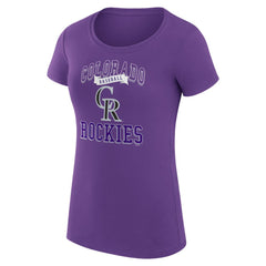 Colorado Rockies G-III 4Her by Carl Banks Women's Super-Slim Fit Lightweight Team Logo Graphic T-Shirt - Purple T-shirts