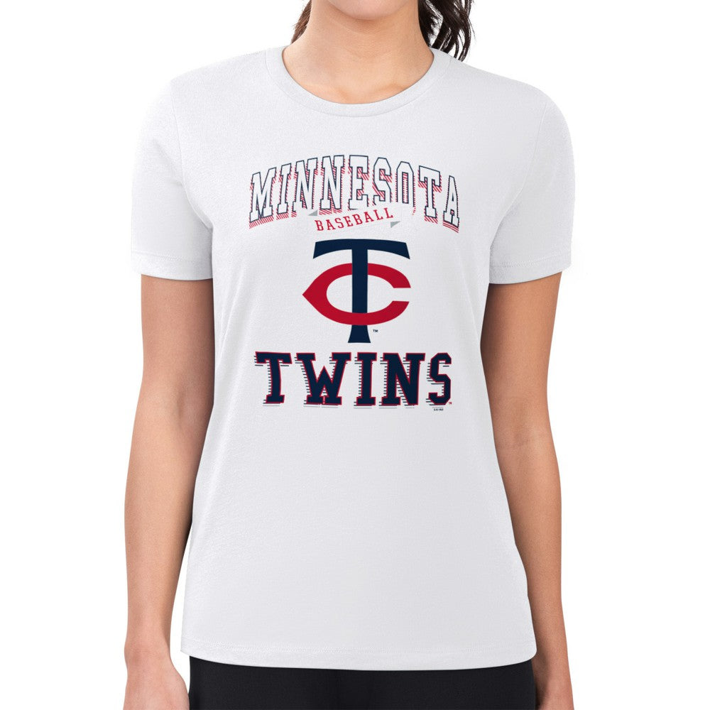 Minnesota Twins G-III 4Her by Carl Banks Women's Super-Slim Fit Lightweight Team Logo Graphic T-Shirt - White T-shirts