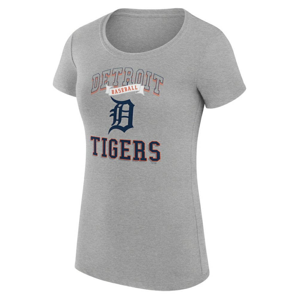 Detroit Tigers G-III 4Her by Carl Banks Women's Super-Slim Fit Lightweight Team Logo Graphic T-Shirt - Heather Gray T-shirts