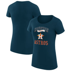 Houston Astros G-III 4Her by Carl Banks Women's Super-Slim Fit Lightweight Team Logo Graphic T-Shirt - Navy T-shirts
