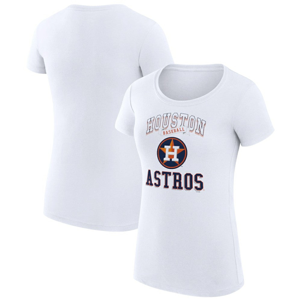 Houston Astros G-III 4Her by Carl Banks Women's Super-Slim Fit Lightweight Team Logo Graphic T-Shirt - White T-shirts