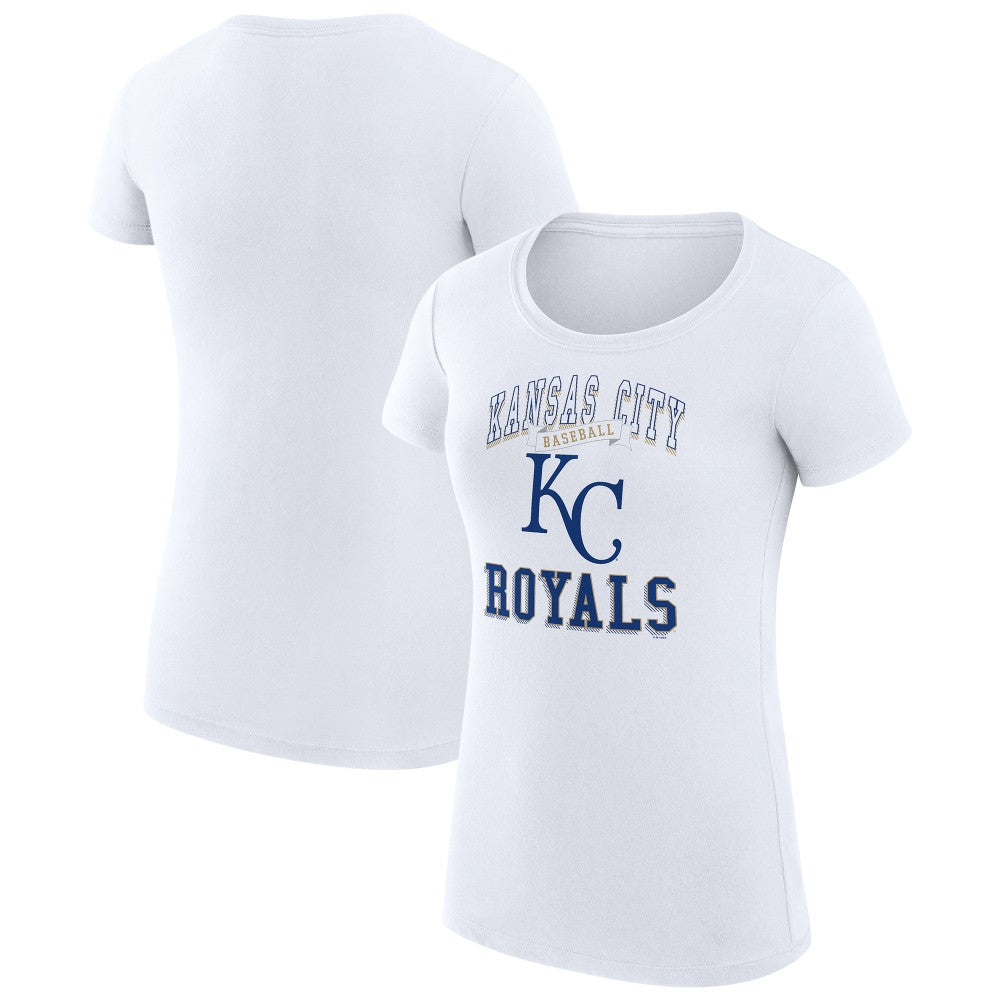 Kansas City Royals G-III 4Her by Carl Banks Women's Super-Slim Fit Lightweight Team Logo Graphic T-Shirt - White T-shirts