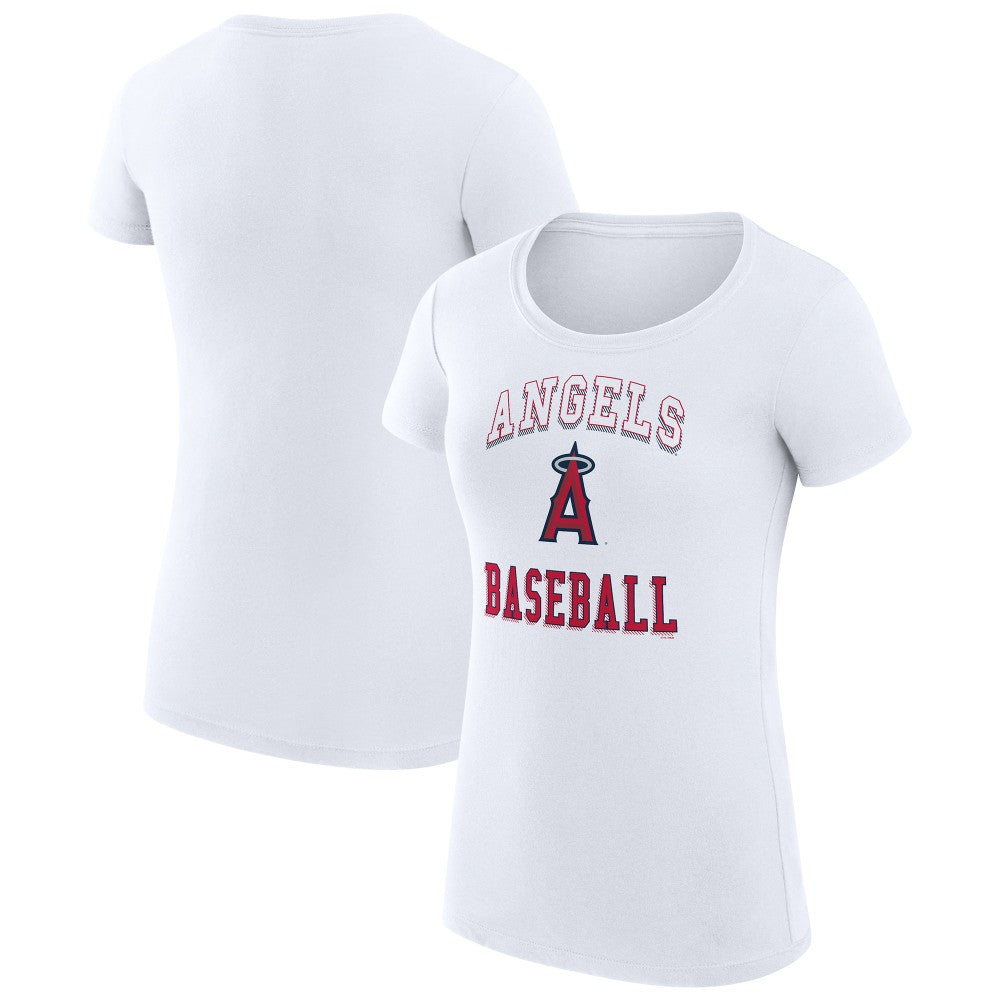 Los Angeles Angels G-III 4Her by Carl Banks Women's Super-Slim Fit Lightweight Team Logo Graphic T-Shirt - White T-shirts