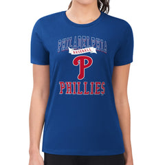 Philadelphia Phillies G-III 4Her by Carl Banks Women's Super-Slim Fit Lightweight Team Logo Graphic T-Shirt - Royal T-shirts