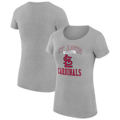St. Louis Cardinals G-III 4Her by Carl Banks Women's Super-Slim Fit Lightweight Team Logo Graphic T-Shirt - Heather Gray T-shirts