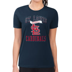St. Louis Cardinals G-III 4Her by Carl Banks Women's Super-Slim Fit Lightweight Team Logo Graphic T-Shirt - Navy T-shirts