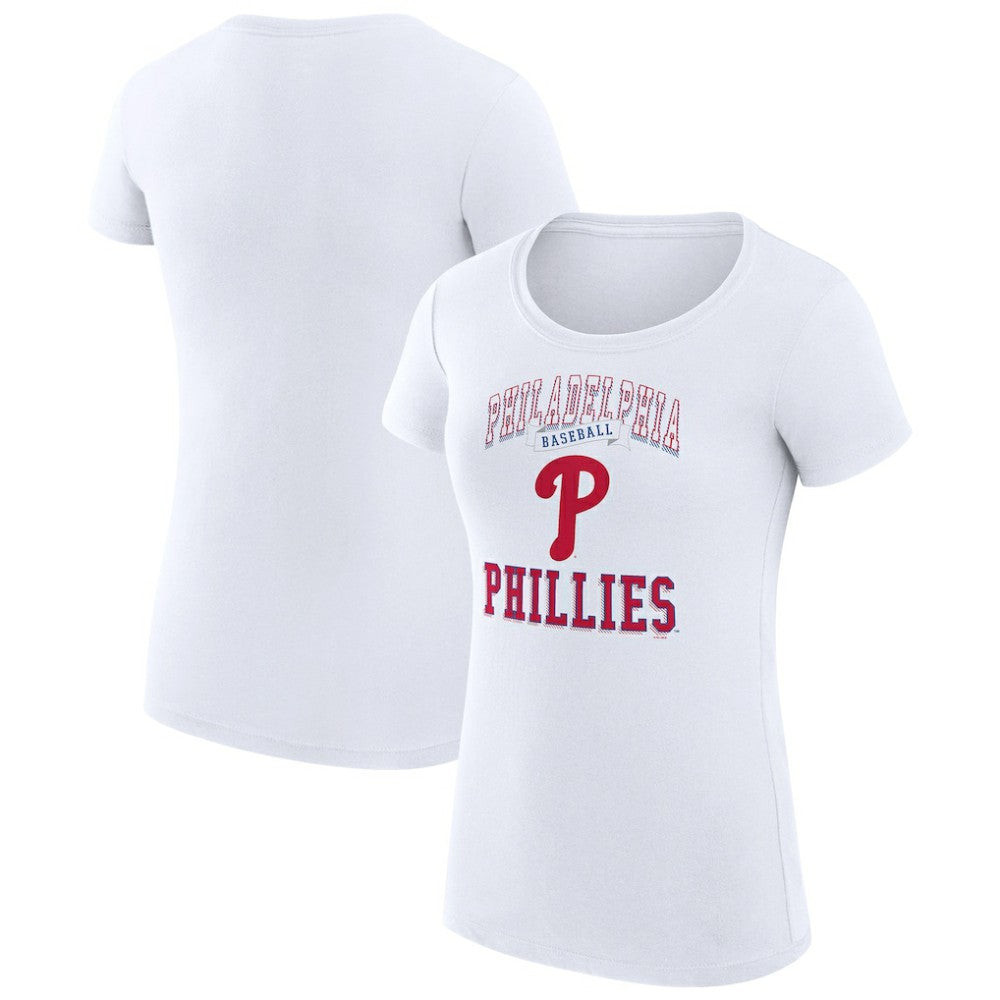 Philadelphia Phillies G-III 4Her by Carl Banks Women's Super-Slim Fit Lightweight Team Logo Graphic T-Shirt - White T-shirts