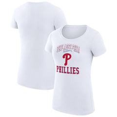 Philadelphia Phillies G-III 4Her by Carl Banks Women's Super-Slim Fit Lightweight Team Logo Graphic T-Shirt - White T-shirts