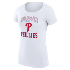 Philadelphia Phillies G-III 4Her by Carl Banks Women's Super-Slim Fit Lightweight Team Logo Graphic T-Shirt - White T-shirts