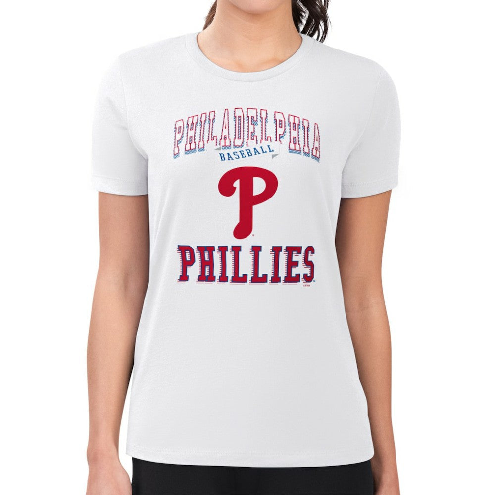 Philadelphia Phillies G-III 4Her by Carl Banks Women's Super-Slim Fit Lightweight Team Logo Graphic T-Shirt - White T-shirts