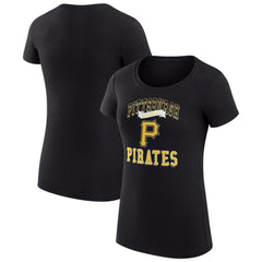 Pittsburgh Pirates G-III 4Her by Carl Banks Women's Super-Slim Fit Lightweight Team Logo Graphic T-Shirt - Black T-shirts