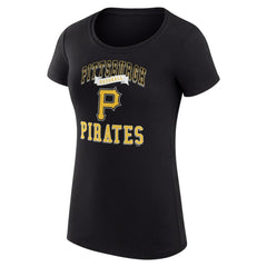 Pittsburgh Pirates G-III 4Her by Carl Banks Women's Super-Slim Fit Lightweight Team Logo Graphic T-Shirt - Black T-shirts