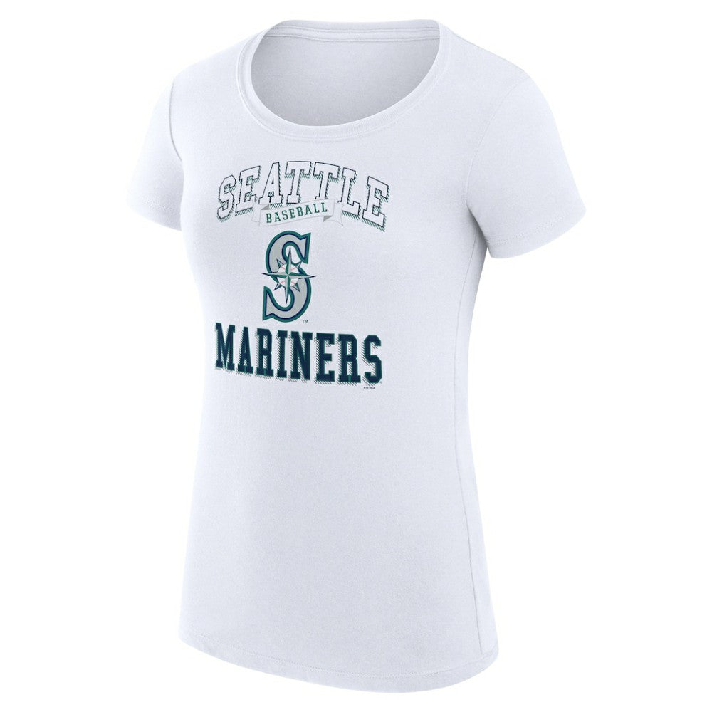 Seattle Mariners G-III 4Her by Carl Banks Women's Super-Slim Fit Lightweight Team Logo Graphic T-Shirt - White T-shirts