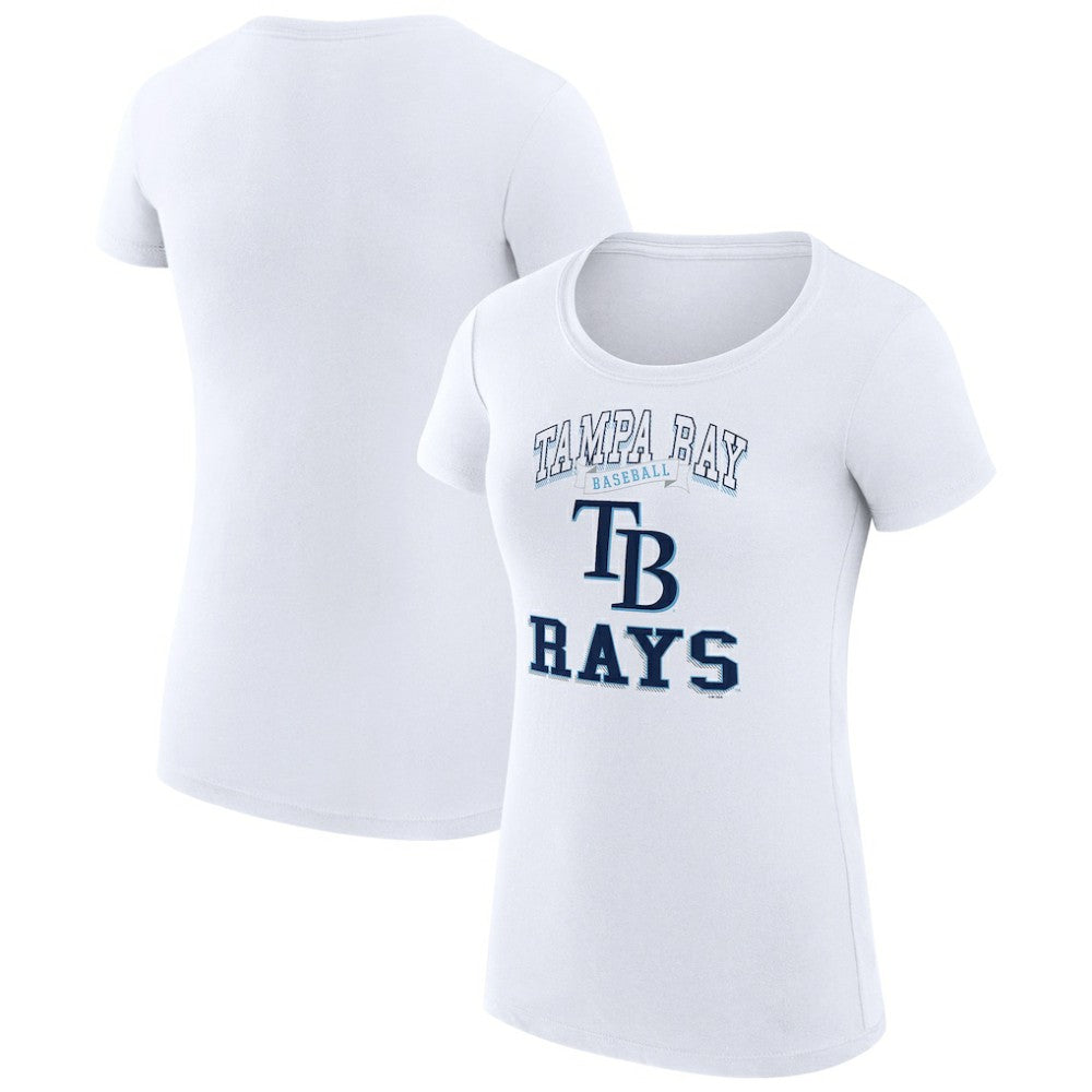 Tampa Bay Rays G-III 4Her by Carl Banks Women's Super-Slim Fit Lightweight Team Logo Graphic T-Shirt - White T-shirts