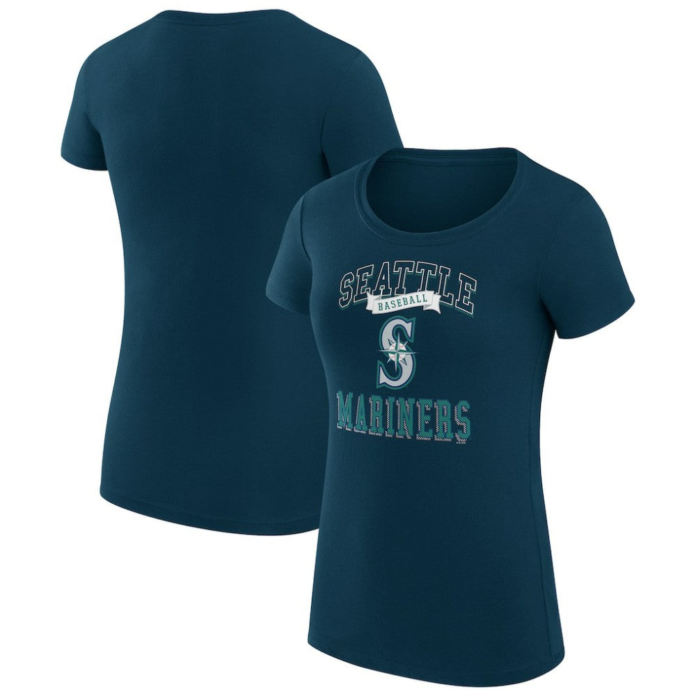Seattle Mariners G-III 4Her by Carl Banks Women's Super-Slim Fit Lightweight Team Logo Graphic T-Shirt - Navy T-shirts