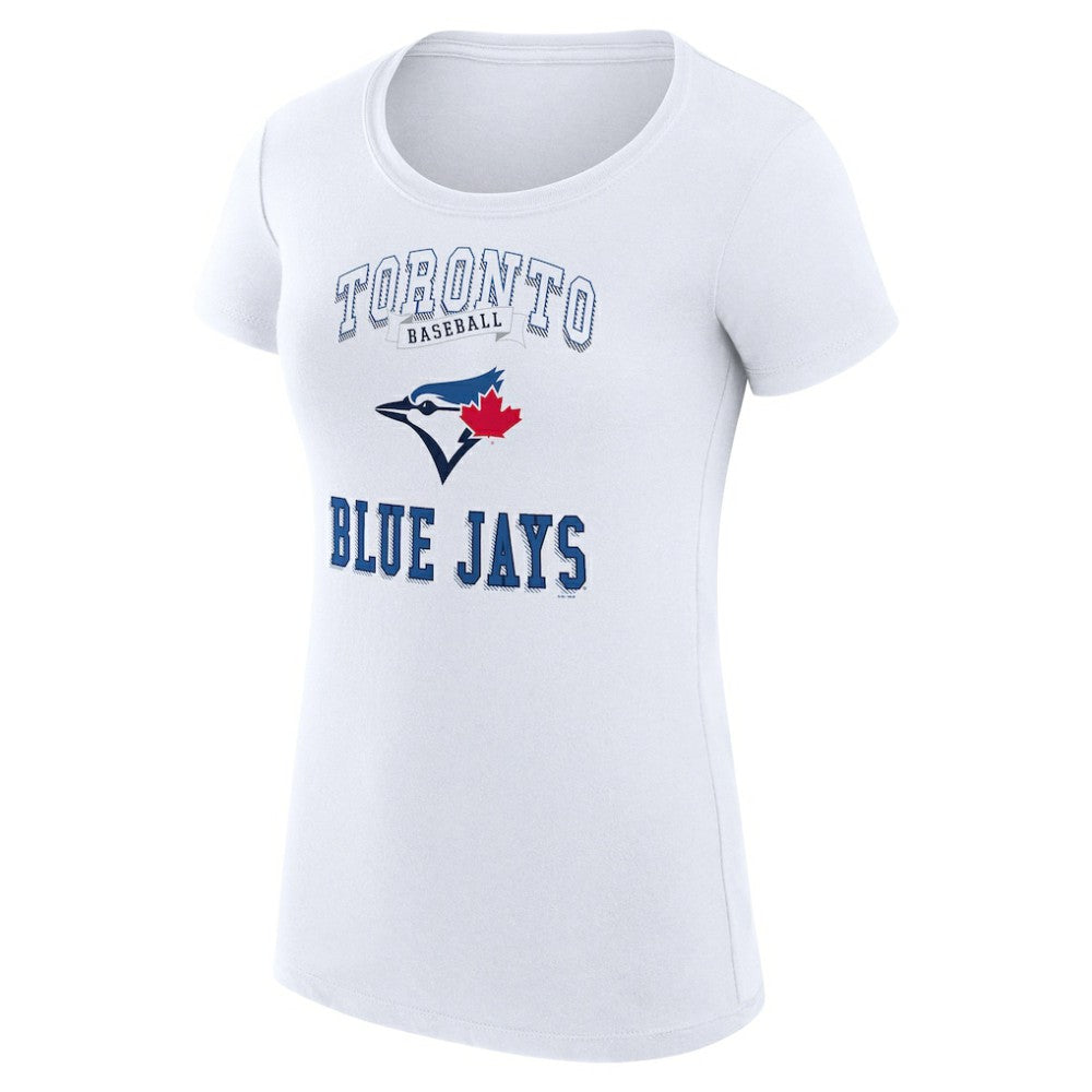 Toronto Blue Jays G-III 4Her by Carl Banks Women's Super-Slim Fit Lightweight Team Logo Graphic T-Shirt - White T-shirts
