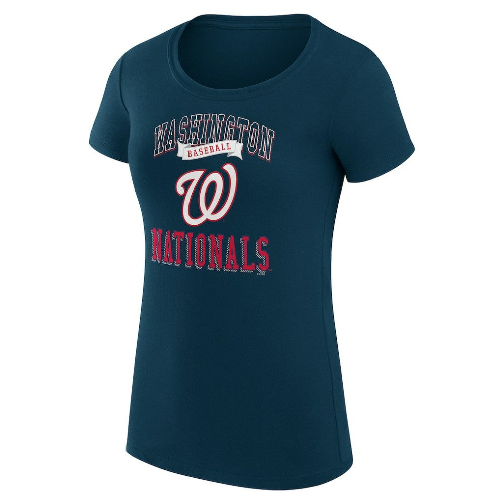 Washington Nationals G-III 4Her by Carl Banks Women's Super-Slim Fit Lightweight Team Logo Graphic T-Shirt - Navy T-shirts