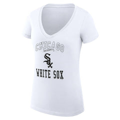 Chicago White Sox G-III 4Her by Carl Banks Women's Super-Slim Fit Lightweight Team Logo Graphic V-Neck T-Shirt - White T-shirts