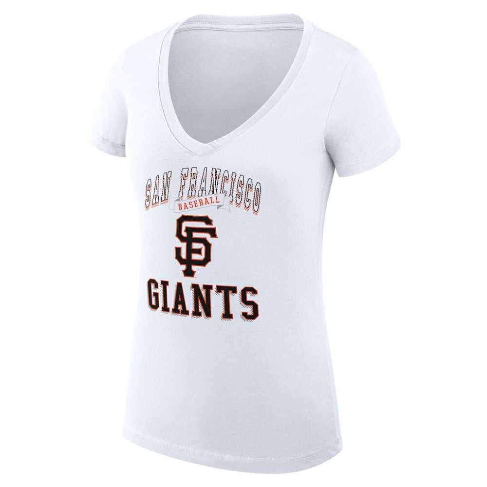 San Francisco Giants G-III 4Her by Carl Banks Women's Super-Slim Fit Lightweight Team Logo Graphic V-Neck T-Shirt - White T-shirts
