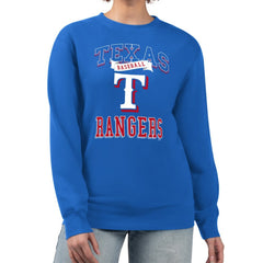 Texas Rangers G-III 4Her by Carl Banks Women's Team Logo Graphic Tri-Blend Fleece Pullover Sweatshirt - Royal Pullover