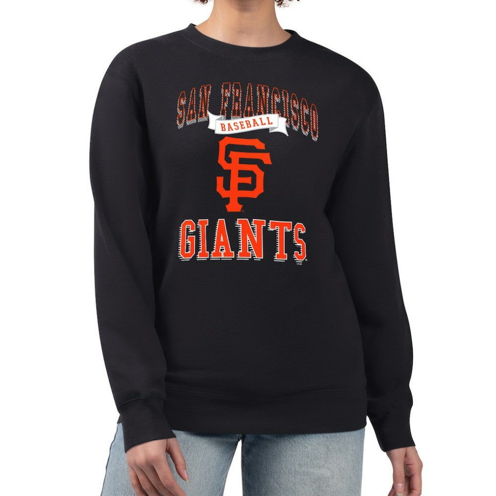 San Francisco Giants G-III 4Her by Carl Banks Women's Team Logo Graphic Tri-Blend Fleece Pullover Sweatshirt - Black Pullover