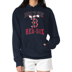Boston Red Sox G-III 4Her by Carl Banks Women's Team Logo Graphic Fleece Pullover Hoodie - Navy Hoodies