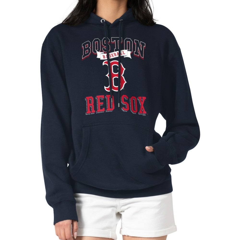 Boston Red Sox G-III 4Her by Carl Banks Women's Team Logo Graphic Fleece Pullover Hoodie - Navy Hoodies